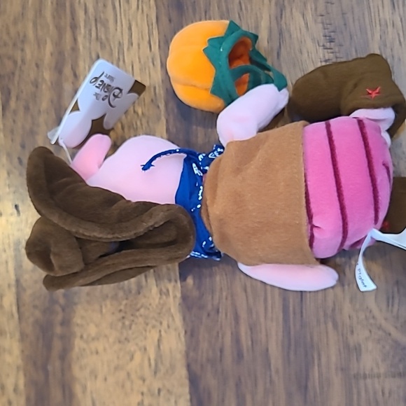 Vintage Disney Store Cowboy Piglet 8" Mini Bean Plush Halloween Winnie The Pooh - Picture 4 of 4